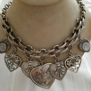 Valentine Multi Heart Charms Necklace